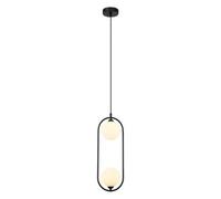 Netlighting Lupus Modern 2 Light Globe Pendant Ceiling Light G9 in Black Netlighting Black