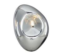 Luminosa Lighting Luminosa Mabell Modern Wall Lamp Chrome, Glass Shade