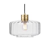 Luminosa Lighting Luminosa Madeira Dome Pendant Brushed Brass With Clear Decorative Glass 1Xe27