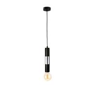 Luminosa Lighting Luminosa Magnum Slim Pendant Ceiling Light Black, Chrome, 10Cm, 1X E27