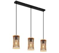 Luminosa Lighting Luminosa Mali Bar Pendant Ceiling Light Matt Black 3X E27