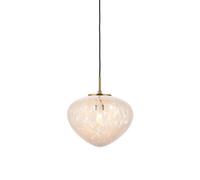 Luminosa Lighting Luminosa Mali Globe Pendant Ceiling Light Satin Brass Plate, White Confetti Glass, 1X E27
