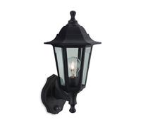 Luminosa Lighting Luminosa Malmo 1 Light Outdoor Wall Lantern - Uplight With Pir Black Resin Ip44, E27