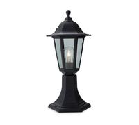 Luminosa Lighting Luminosa Malmo 1 Light Pedstal Lantern - Pillar Black Resin Ip44, E27