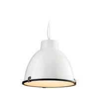 Luminosa Lighting Luminosa Manhattan 1 Light Dome Ceiling Pendant White, Frosted Glass, E27
