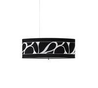 Luminosa Lighting Luminosa Manhattan Linear Pendant Large 3 Light L1, Sgu10, Polished Chrome, Frosted Glass With Black Patterned Shade
