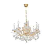 Netlighting Maria Classic Crystal 8 Arm Chandelier Polished Gold, 8x E14