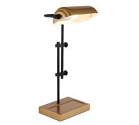 Luminosa Lighting Luminosa Marid Bankers Table Lamp Matt Black Gold 1X E27