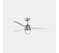 Luminosa Lighting Luminosa Mariner Led Ceiling Fan Satin Nickel, With E27 Lamp