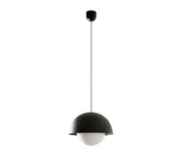 FARO BARCELONA Marisol LED hanging light, black, steel/glass, Ø 30 cm