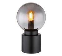 Luminosa Lighting Luminosa Marka Globe Table Lamp Matt Black Smoke Glass Shade 1X E14