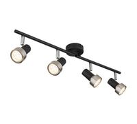 Luminosa Lighting Luminosa Mason Ceiling Spotlight Bar Matt Black, Silver 4X Gu10