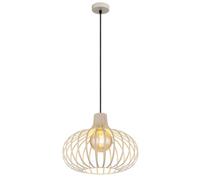 Luminosa Lighting Luminosa Mateo Wire Frame Pendant Ceiling Light Creme Coloured Matt 1X E27