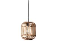 Luminosa Lighting Luminosa Mathias Single Pendant Ceiling Lamp, Natural Bamboo, Plywood, Matt Black Paint
