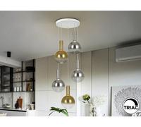 Luminosa Lighting Luminosa Matices Cluster Pendant Ceiling 5 Light White, Smoke, Gold Led 3000K - Uk Stock