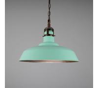 Luminosa Lighting Luminosa Matlock Dome Pendant, Antique Brass, Mint Turquoise