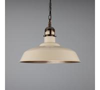Luminosa Lighting Luminosa Matlock Dome Pendant, Antique Brass, Vanilla Cream