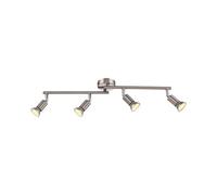 Luminosa Lighting Luminosa Matrix Ceiling Spotlight Bar Nickel Matt 4X Gu10 3000K