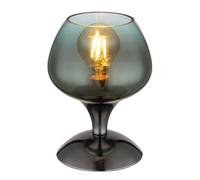 Luminosa Lighting Luminosa Maxy Bedside Table Lamp Gunmetal Green Glass Shade 1X E27