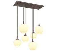 Luminosa Lighting Luminosa Maxy Cluster Pendant Ceiling Light Coffee Colored Opal Glass Shade 6X E27