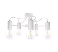 Luminosa Lighting Luminosa Maya Multi Arm Semi Flush Ceiling Light White, 60Cm, 5X E27
