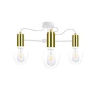 Luminosa Lighting Luminosa Maya Multi Arm Semi Flush Ceiling Light White, Gold, 60Cm, 3X E27