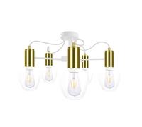 Luminosa Lighting Luminosa Maya Multi Arm Semi Flush Ceiling Light White, Gold, 60Cm, 5X E27