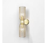 Luminosa Lighting Luminosa Maytoni Antic Modern 2 Light Up & Down Wall Lamp Gold, Cognac Shade, E14
