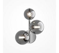 Luminosa Lighting Luminosa Maytoni Dallas Modern 3 Light Wall Lamp Chrome, Smoky Shade, G9