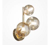 Luminosa Lighting Luminosa Maytoni Dallas Modern 3 Light Wall Lamp Gold, Cognac Shade, G9