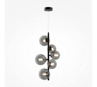 Luminosa Lighting Luminosa Maytoni Dallas Modern 6 Light Bar Pendant Ceiling Light Black, Smoky Shade, G9