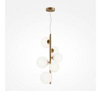 Luminosa Lighting Luminosa Maytoni Dallas Modern 6 Light Globe Pendant Ceiling Light Gold, Matte White Shade, G9