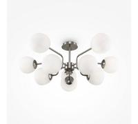 Maytoni Erich ceiling light, 10-bulb, nickel