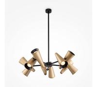 Luminosa Lighting Luminosa Maytoni Giro Modern 10 Light Multi Arm Pendant Ceiling Light Brass Gu10