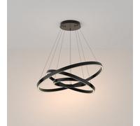 Luminosa Lighting Luminosa Maytoni Rim Triple Ring Modern Integrated Led Pendant Ceiling Light Black, 80Cm, 3000K