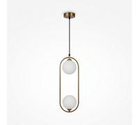 Luminosa Lighting Luminosa Maytoni Ring Modern 2 Light Globe Pendant Ceiling Light Brass G9