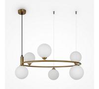 Luminosa Lighting Luminosa Maytoni Ring Modern 6 Light Globe Pendant Ceiling Light Brass G9