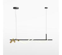 Luminosa Lighting Luminosa Maytoni Tau Modern Bar Pendant Ceiling Light Black, Gold Integrated Led 3000K