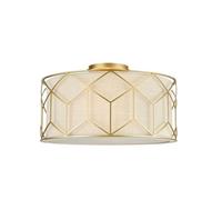 Luminosa Lighting Luminosa Messina Semi Flush Cylindrical Ceiling Lamp Gold, 3 Light, E27