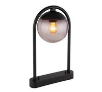 Luminosa Lighting Luminosa Michael Outdoor Pedestal Light Matt Black Ip44 Smoke Glass Shade 1X E27