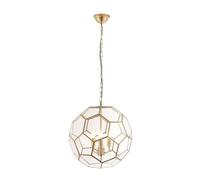 Luminosa Lighting Luminosa Miele 3 Light Spherical Pendant Antique Brass, Glass, E14