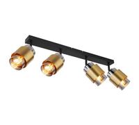 Netlighting Milley Ceiling Spotlight Bar Matt Black Smoke Glass Shade 4x E27 in Gold Netlighting Gold