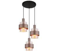 Globo Milley hanging light, Ø 45 cm, bronze-coloured, 3-bulb, metal