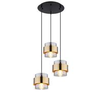 Luminosa Lighting Luminosa Milley Cluster Pendant Ceiling Light Matt Black Glass Shade 3X E27