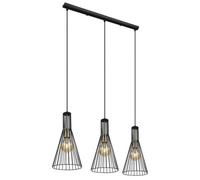 Luminosa Lighting Luminosa Milli Bar Pendant Ceiling Light Black 3X E27