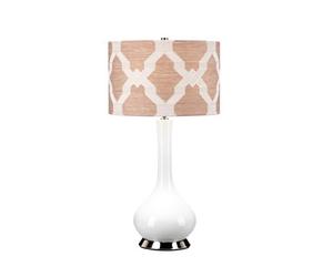 Luminosa Lighting Luminosa Milo Table Lamp With Round Shade, Polished Nickel, White, Pink