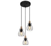 Luminosa Lighting Luminosa Mina Cluster Pendant Ceiling Light Matt Black 3X E27