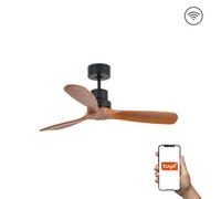 Luminosa Lighting Luminosa Mini Lantau Small 3 Blade Ceiling Fan Matt Black, Walnut Tuya Smart System