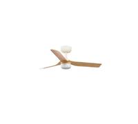 Luminosa Lighting Luminosa Mini Punt Small Led White, Light Wood Dc Ceiling Fan 6 Speed