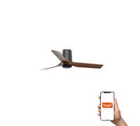 Luminosa Lighting Luminosa Mini Punt Tub Small 3 Blade Ceiling Fan Matt Black, Walnut Tuya Smart System